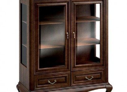 Klassische Vitrine Vitrinenschrank Schrank Echtholz Vitrinen V-W 3-4 Glasschrank